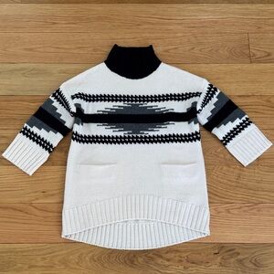 Karen Millen Black and Off White Turtleneck Sweater, 1